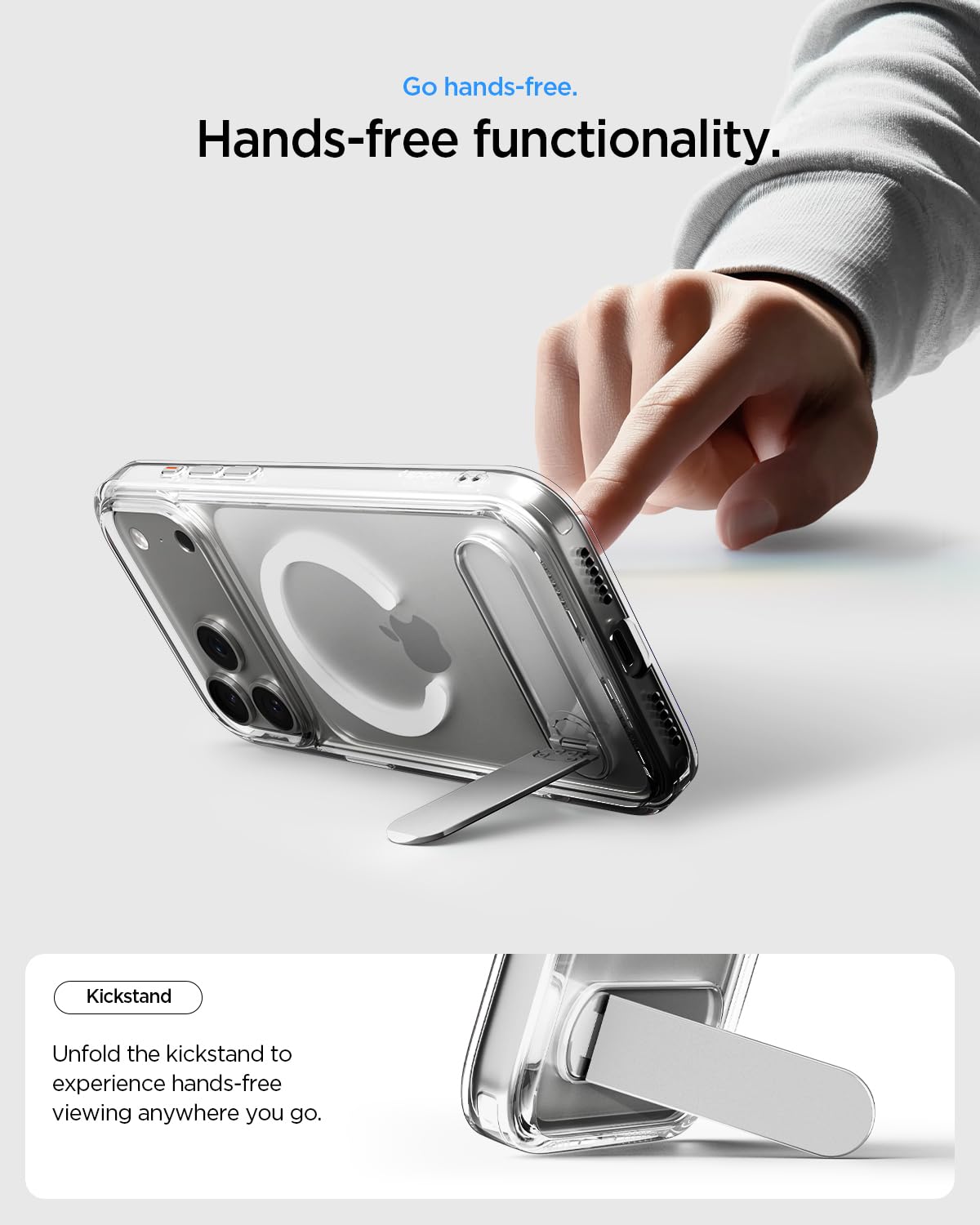 Spigen Ultra Hybrid S MagFit Back Cover Case Compatible with iPhone 17 Pro (TPU + Poly Carbonate | Clear White)