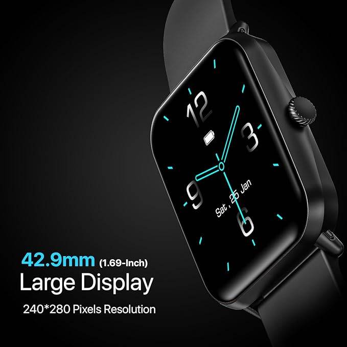 Fire-Boltt Ninja Call Pro Smart Watch Dual Chip Bluetooth Calling, 42.92mm (1.69 inch) HD Display (Black) - Rajputtrade