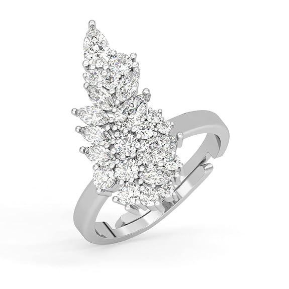 Pure 925 Sterling Silver Statement Finger Ring with Adjustable Band | Gift for Women Girls Wife Girlfriend | Multiple Design Options - Rajputtrade
