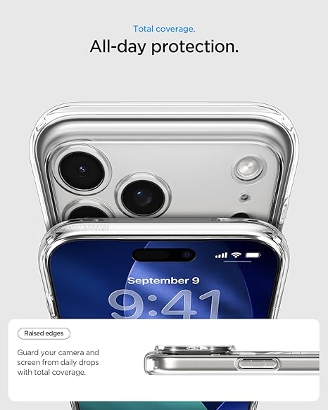 Spigen Ultra Hybrid MagFit Back Cover Case Compatible with iPhone 17 Pro (TPU + Poly Carbonate | Clear White)