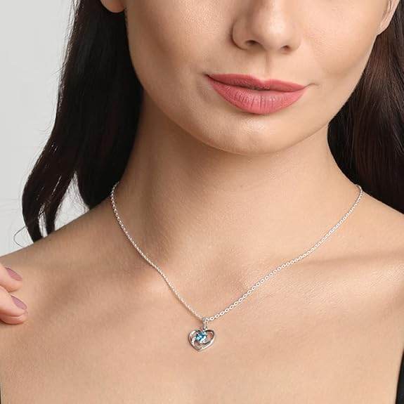 925 Sterling Silver Heart Pendant Necklace | with or Without Chain | Gift for Women and Girls - Rajputtrade