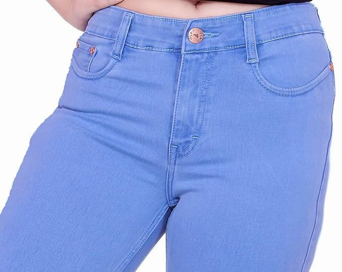 Stretchable Denim Pencil Fit Regular Fit High Waist Jeans for Women, Light Blue (50) - Rajputtrade