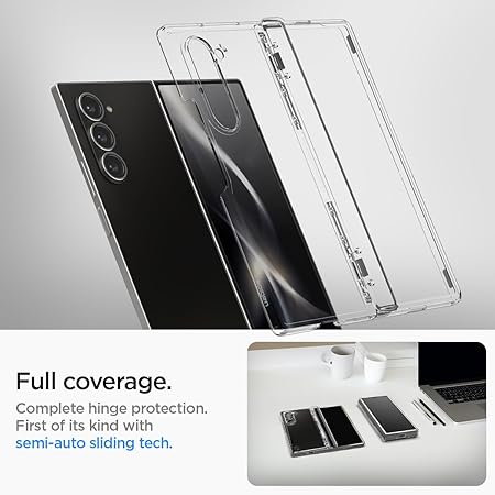 Spigen Ultra Hybrid Pro for Samsung Galaxy Z Fold 6 Case, Transparent Galaxy Z Fold 6 Back Cover - TPU+PC|Crystal Clear