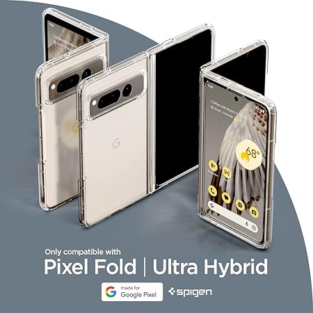 Spigen Ultra Hybrid for Google Pixel Fold Case, Transparent Pixel Fold Back Cover - Crystal Clear