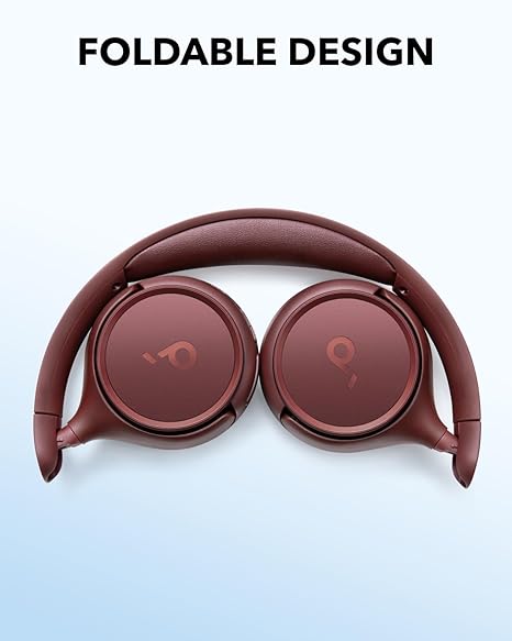 soundcore H30i Wireless On-Ear Headphones, Foldable Design, Pure Bass, 70H Playtime, Bluetooth 5.3 (Red)