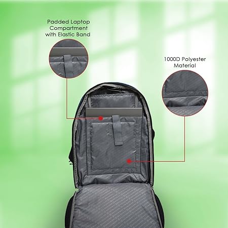 SWISS MILITARY Laptop Backpack: 31L Water-Resistant Bag with USB & Aux Port, Breathable EVA Back, Stylish Travel & Outdoor Backpack for Men & Women - Black - Rajputtrade