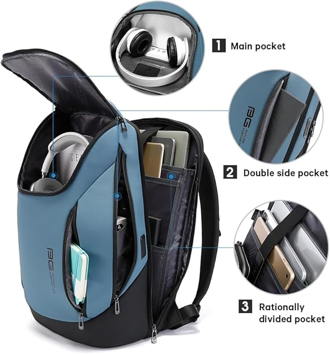 Red Lemon BANGE Captain 30L Business Smart Waterproof Backpack fit Upto 15.6 Inch Laptop Backpack with USB&Type-C Charging Port,Travel Durable Backpack for Men and Women - Rajputtrade