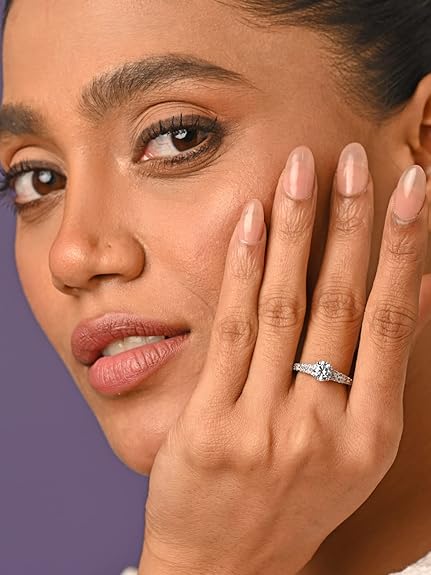 Pure 925 Sterling Silver Solitaire Finger Ring with Adjustable Band | Gift for Women Girls Wife Girlfriend | Multiple Design Options - Rajputtrade
