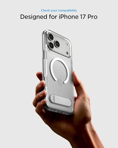 Spigen Ultra Hybrid S MagFit Back Cover Case Compatible with iPhone 17 Pro (TPU + Poly Carbonate | Clear White)