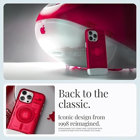 Spigen Classic C1 MagFit Back Cover Case Compatible with iPhone 15 Pro Max (TPU + Poly Carbonate | Ruby)