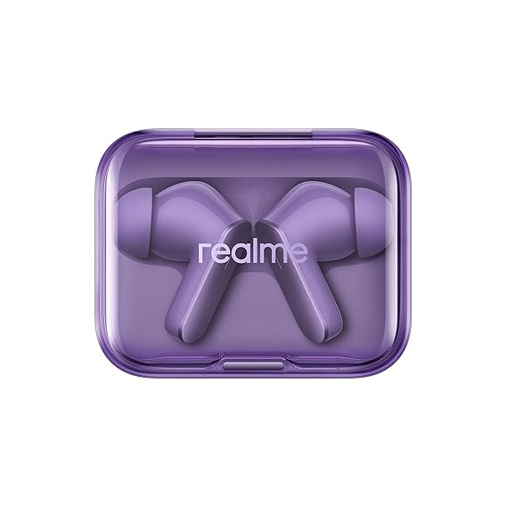 Realme Buds Air 7, 12.4mm Dynamic Bass Drivers,52Hrs Playtime, 52dB Hybrid ANC,6 Mic ENC, 45ms Low Latency, 360° Spatial Audio, Hi-Res LHDC, IP55 Dust & Water Resistant, BT v5.4 (Lavender Purple)
