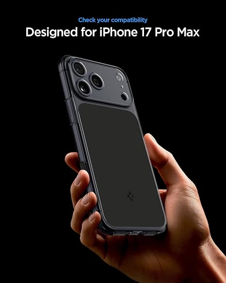 Spigen Ultra Hybrid T MagFit Back Cover Case Compatible with iPhone 17 Pro Max (TPU + Poly Carbonate | Matte Black)