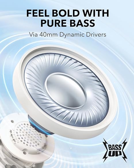 soundcore by Anker H30i Wireless On-Ear Headphones, Foldable Design, Pure Bass, 70H Playtime, Bluetooth 5.3 (White)