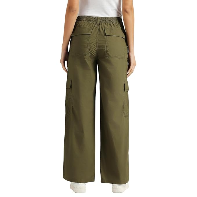 Women Relaxed Casual Pants, Dark Green (Size XL) - Rajputtrade