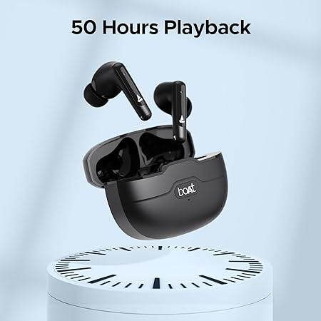 boAt Airdopes Unity ANC TWS in Ear Earbuds with Up to 50 Hours Total Playback, ANC Upto 32 dB, Dual Mics with ENx Tech, IPX5 Rating, IWP Tech and ASAP Charge(Black) - Rajputtrade