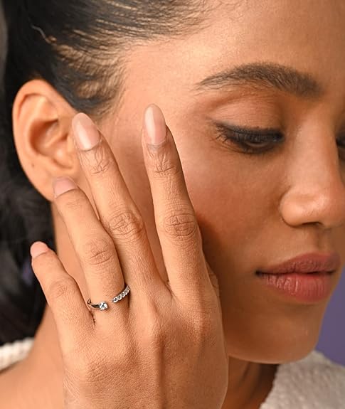 Pure 925 Sterling Silver Minimal Office wear Finger Ring with Adjustable Band | Gift for Women Girls Wife Girlfriend | Multiple Design Options - Rajputtrade