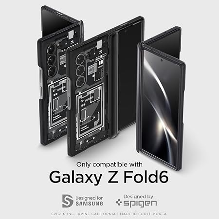 Spigen Ultra Hybrid Pro for Samsung Galaxy Z Fold 6 Case, Galaxy Z Fold 6 Back Cover - TPU+PC|Zero One Black