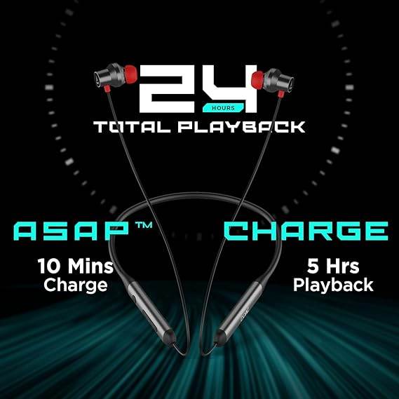 Boat Rockerz 330ANC Bluetooth in Ear Neckband with mic, 13mm Drivers, ASAP Charge, 24H Playback - Rajputtrade