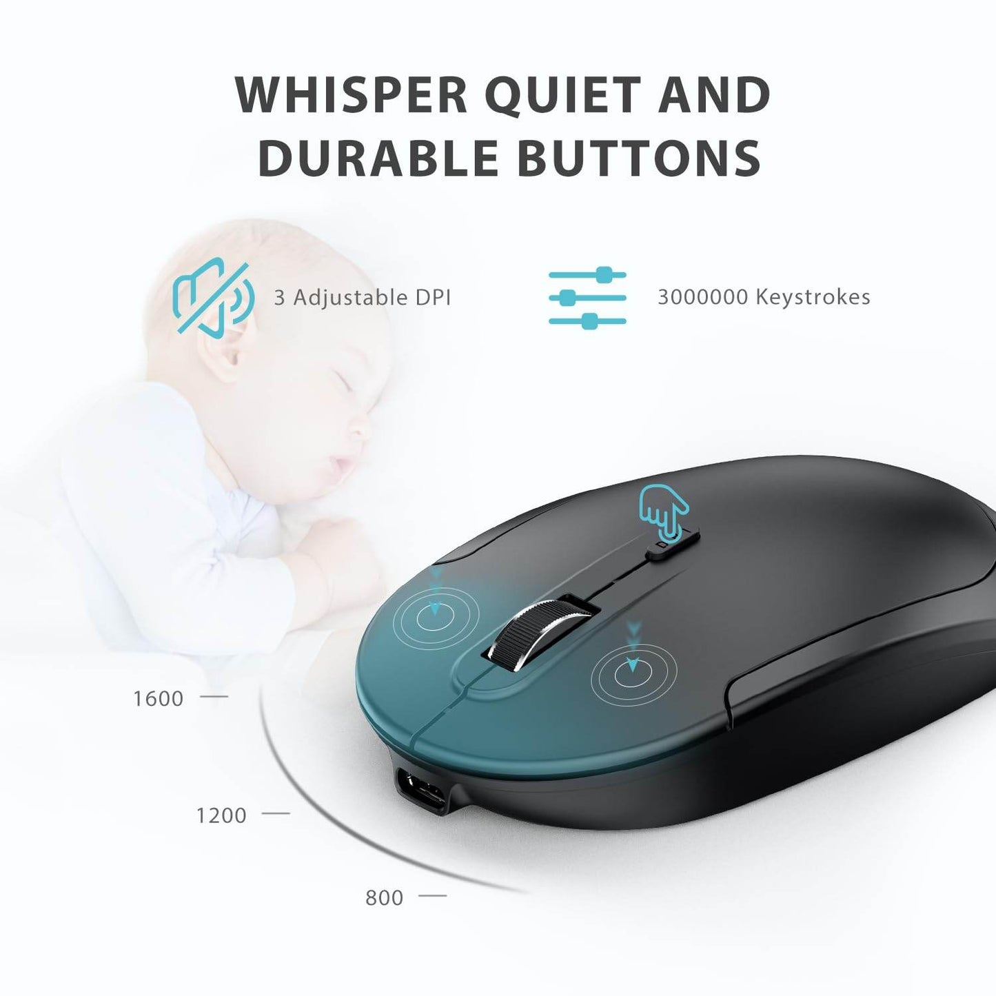 GK08 Wireless Keyboard and Mouse Set, Rechargeable Wireless Keyboard Ergonomic Full Size Design with Number Pad, 2.4G Stable Connection for Windows, Mac OS Computer, Black - Rajputtrade
