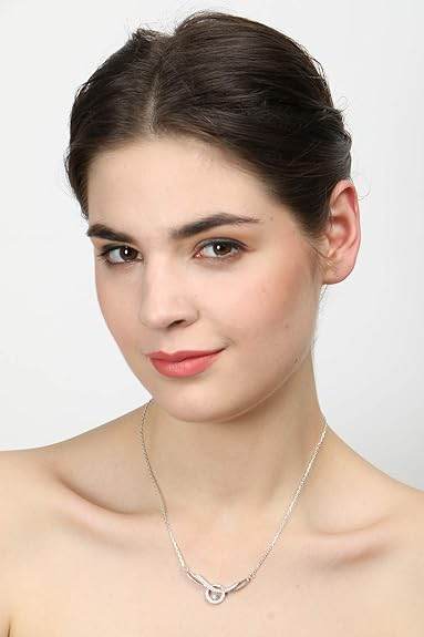 925 Sterling Silver Evie Pendant Earring Chain Jewellery Set | Platinum Plated, Swiss Zirconia | Gift for Women & Girls - Rajputtrade