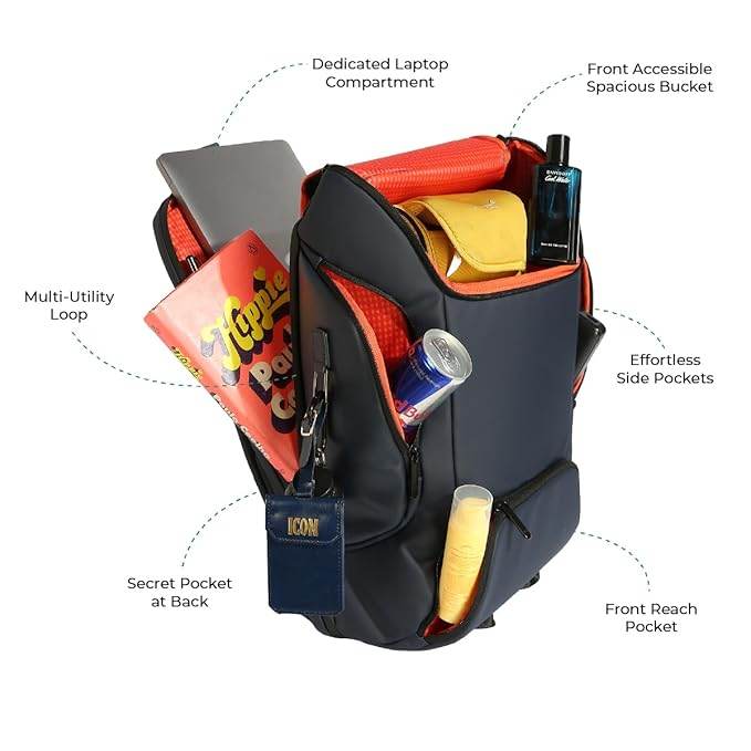 ICON Iconic Backpack, Waterproof Unisex Laptop Backpack - Rajputtrade