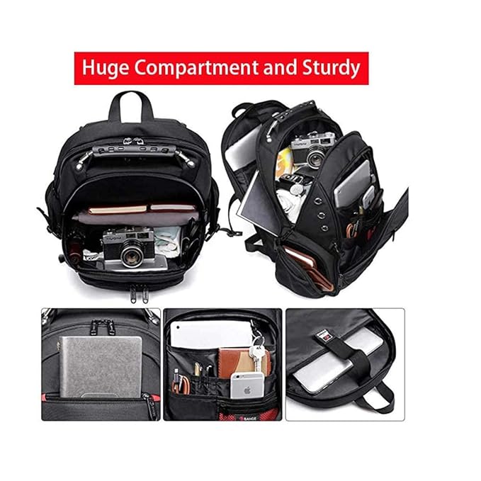 Red Lemon Swisslook Polyester Bange Series 45L 15.6-inch Laptop Bags Backpack for Men and Women Semi Waterproof USB with Anti Theft Pocket Travel Backpack - Rajputtrade