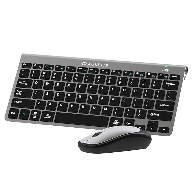 Amkette Wi Key Mini Combo Ergonomic Design | 12 Multimedia Keys | Battery & Caps LED Indicator, 3 Level DPI | Plug-N-Play USB Connection - Rajputtrade