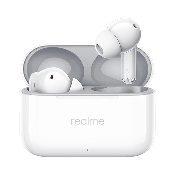 realme Buds T200 True Wireless Earbuds with Hi-Res Audio, 12.4mm Dynamic Bass Drivers, 32 dB ANC, Quad Mic, 45ms Latency, Upto 50 Hrs Playback (4 Color options)