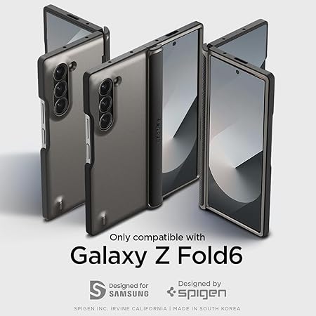 Spigen Slim Armor Pro for Samsung Galaxy Z Fold 6 Case, Galaxy Z Fold 6 Back Cover - TPU+PC|Gunmetal