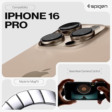 Spigen Tough Armor T (Ai) MagFit Back Cover Case Compatible with iPhone 16 Pro (TPU + Poly Carbonate | Black)