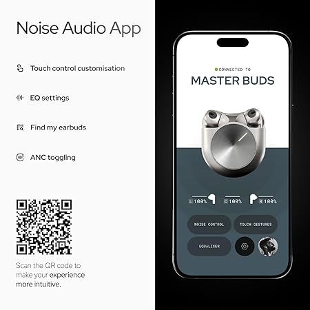 Noise Master Buds, Sound by Bose in-Ear Bluetooth Earbuds, Up to 49dB Adaptive ANC, LHDC 5.0, Immersive Spatial Audio, 44H Playtime with 6 mic ENC, Dual Pairing, IPX5 Ear Buds TWS (Onyx)
