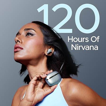 boAt Nirvana Ion ANC, Active Noise Cancellation(~32dB), 120Hrs Battery, App Support, Crystal Bionic Sound, 4Mics ENx, v5.3 Bluetooth Earbuds, TWS Ear Buds Wireless Earphones with mic (Blazing Comet) - Rajputtrade