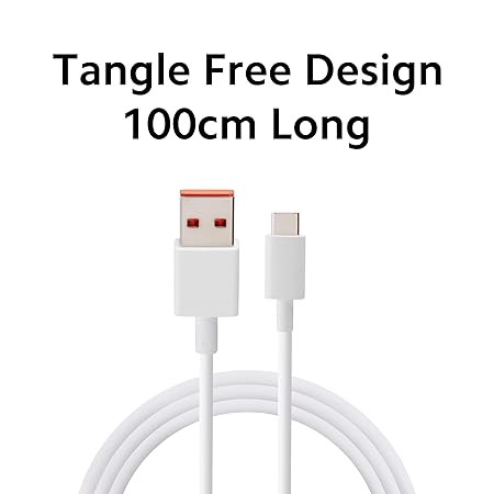 33W Fast Charging Cable USB C Quick Charge 4.0 Soniccharge Cord Compatible withMi, Redmi, Android (White)