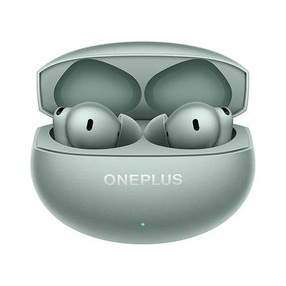 OnePlus Buds 4 TWS Earbuds with Upto 55dB Real-time ANC, Adaptive Mode, Dual Drivers with DACs, 3D Audio, Upto 45hrs Music Playback, ,Dual-Device connectivity, 47ms Low Latency, Zen Green