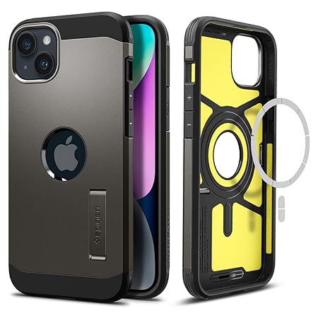 Spigen Tough Armor MagFit Back Cover Case Compatible with iPhone 14 Plus (TPU + Poly Carbonate | Navy Blue)