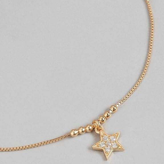 925 Sterling Silver Rose Gold Plating Chain Anklet (Single) | Gift for Women & Girls | - Rajputtrade