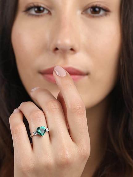 925 Sterling Silver Heart Stone Ring with Adjustable Band | Gift for Women Wife Girls - Rajputtrade
