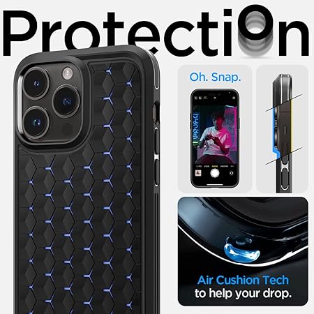 Spigen Cryo Armor Back Cover Case Compatible with iPhone 14 Pro (TPU + Poly Carbonate | Matte Black)