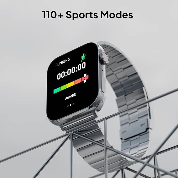 Fire-Boltt Visionary Ultra 1.78" AMOLED, Stainless Steel Luxury Smart Watch, TWS Connection (Silver) - Rajputtrade