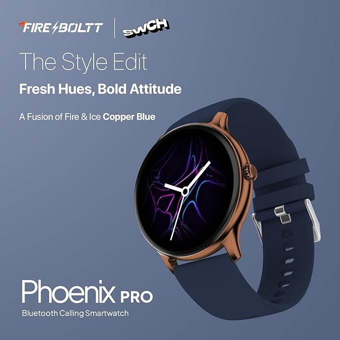Fire-Boltt Phoenix Pro Smart Watch 1.39 inch Bluetooth Calling, Metal Body with 120+ Sports Modes, SpO2 (Copper Blue) - Rajputtrade