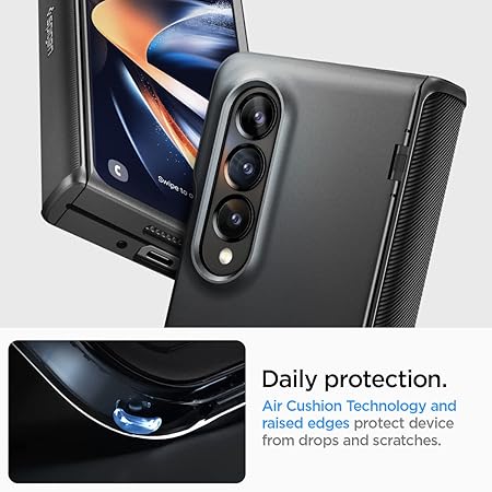 Spigen Slim Armor Pro for Samsung Galaxy Z Fold 4 Case, Galaxy Z Fold 4 Back Cover - TPU+PC|Black
