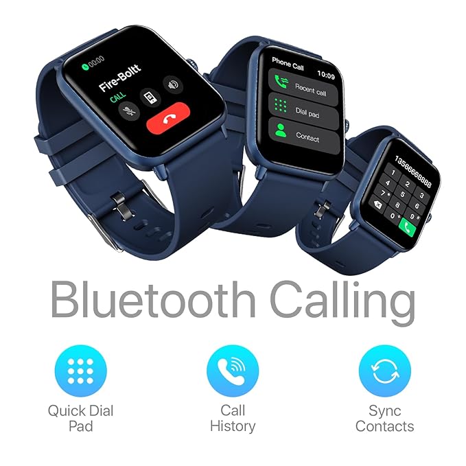 Fire-Boltt Ninja Call Pro Smart Watch Dual Chip Bluetooth Calling, 42.92mm (1.69 inch) Display (Deep Blue)