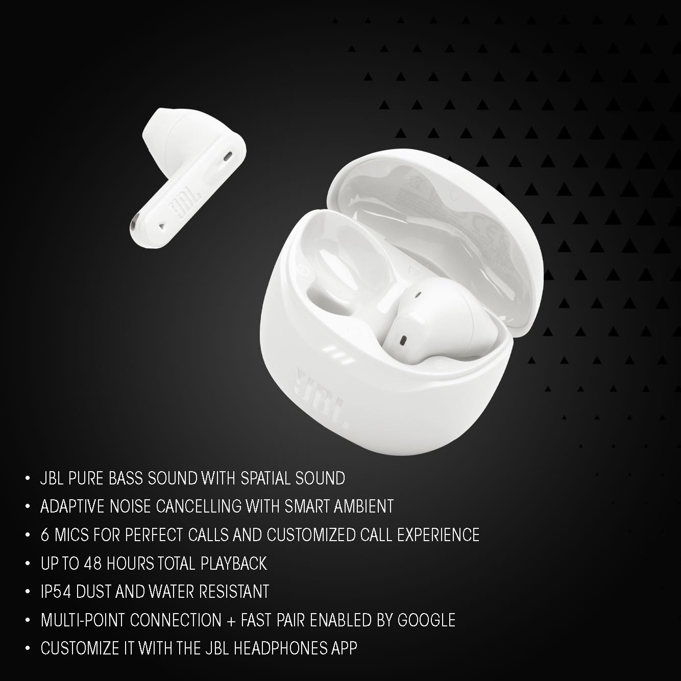 JBL New Launch Tune Flex 2 TWS, ANC Earbuds, 48Hr Playtime,Dual Connect,6 Mics, Spatial Sound, Personi-Fi 3.0 (3 Color Options)