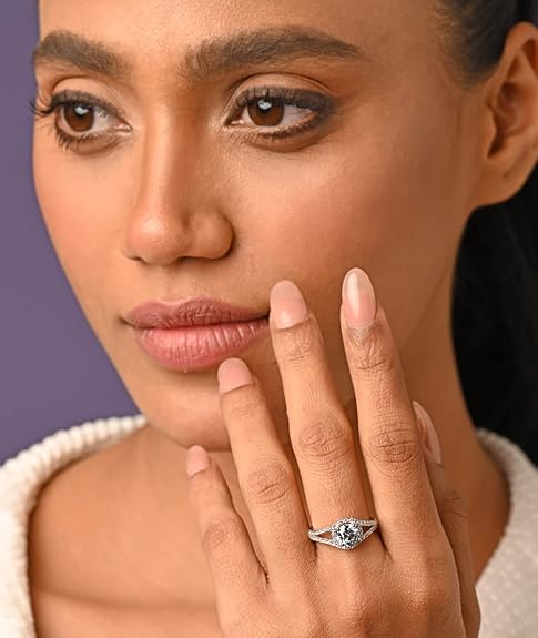 Pure 925 Sterling Silver Solitaire Finger Ring with Adjustable Band | Gift for Women Girls Wife Girlfriend | Multiple Design Options - Rajputtrade