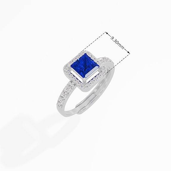 925 Sterling Silver 18K Gold and Rose Gold Plated Radiant Square Halo Ring | Gift for Women and Girls - Rajputtrade