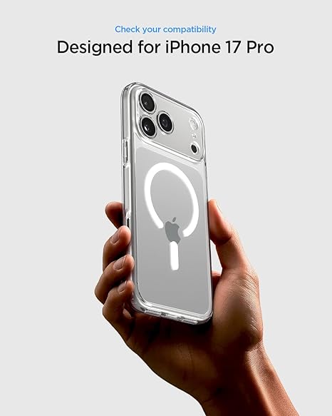 Spigen Ultra Hybrid MagFit Back Cover Case Compatible with iPhone 17 Pro (TPU + Poly Carbonate | Clear White)