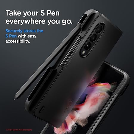 Spigen Thin Fit P for Samsung Galaxy Z Fold 3 5G Case, Galaxy Z Fold 3 5G Back Cover - Black