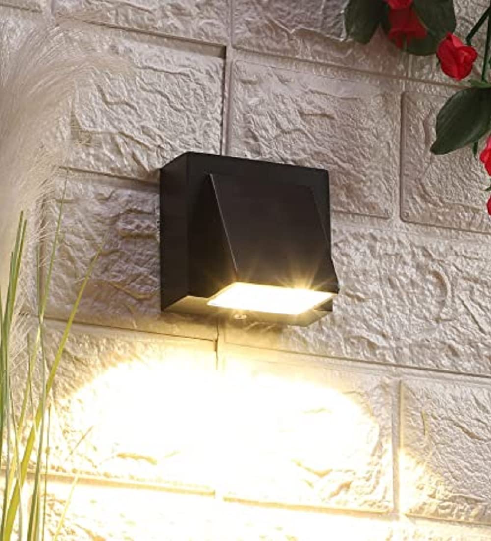 Wall Lights - 3W IP65 Waterproof Wall Lamp One Step Fancy LED Light for Wall 1 Way Outdoor Wall Lamps - Outdoor Wall Lights for Elevation,Garden & Patio Lights - (Warm White)-Pack of 1 - Rajputtrade