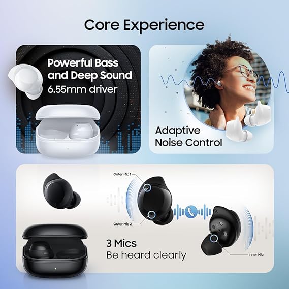 Samsung Galaxy Buds Core (White) Galaxy AI Enabled in-Ear TWS with ANC | Enriched Bass | 6 Mic Setup | IP54 | 35hrs Battery | Touch Controls