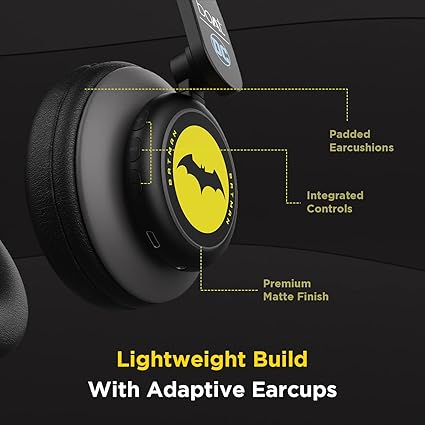 boAt Rockerz 450 Batman Edition Bluetooth On Ear Headphones with Mic, Upto 15 Hours Playback, 40MM Drivers (Knight Black)